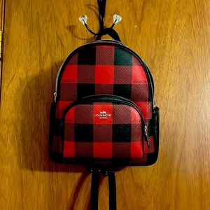 Buffalo plaid Coach backpack